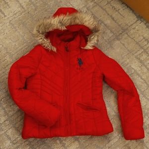 US Polo Assn. short puffer jacket with hood